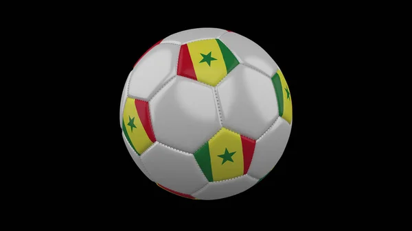 Fotbolls boll med flagga Senegal, 3D-rendering — Stockfoto
