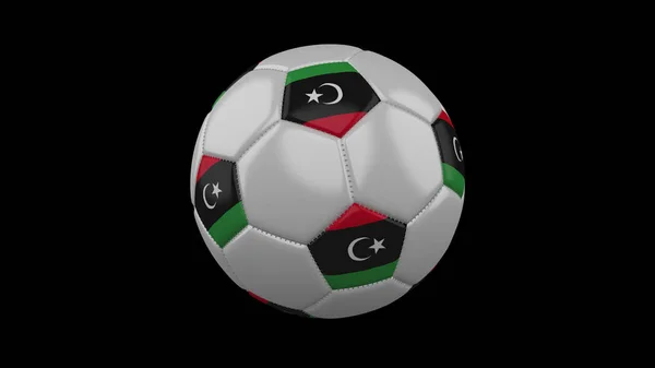 Fotbolls boll med flagga Libyen, 3D-rendering — Stockfoto