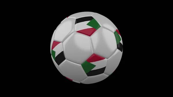 Μπάλα ποδοσφαίρου με σημαία Σουδάν, 3D απόδοση — Φωτογραφία Αρχείου