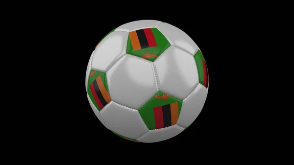 ฟุตบอลกับธงแซมเบีย, 3D — ภาพถ่ายสต็อก