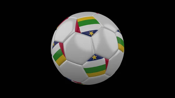 Pallone da calcio con bandiera Repubblica Centrafricana, rendering 3d — Foto Stock