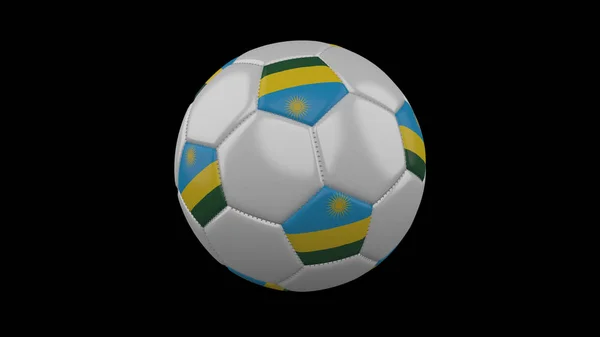 Fotbalový míč s vlajkou Rwanda, 3D vykreslování — Stock fotografie
