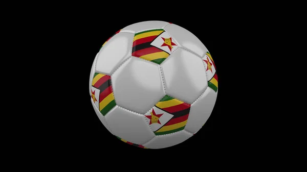 Fußball mit Fahne Zimbabwe, 3D-Darstellung — Stockfoto