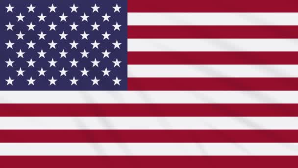 ΗΠΑ σημαία κυματιστό ύφασμα, βρόχο στο παρασκήνιο — Αρχείο Βίντεο