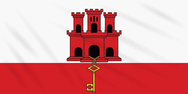 Bandeira Gibraltar swaying in wind, vector —  Vetores de Stock