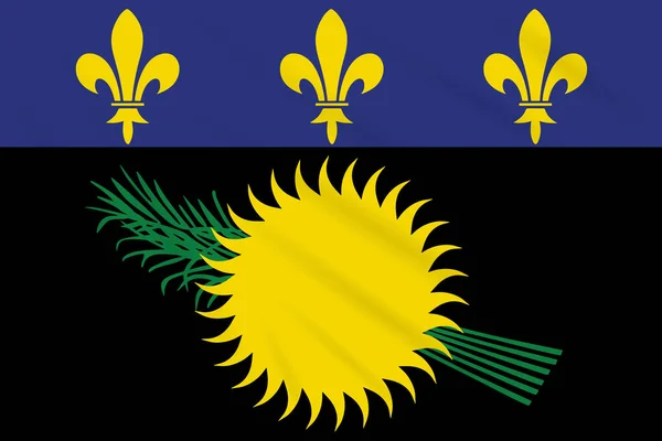 Vlajka Guadeloupe se pohupoval větrem, vektorovou — Stockový vektor
