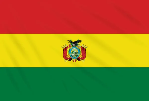 바람에 흔들리는 국기 볼리비아, 벡터 — 스톡 벡터