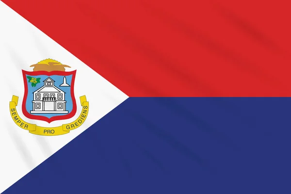 Vlajka Sint Maarten se houpe ve větru, vektor — Stockový vektor