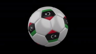 Bayrak Libya döngü 4k alfa ile futbol topu
