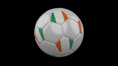 Bayrak Cote divoire ile Futbol topu - Fildişi Sahili döngü 4k alfa ile
