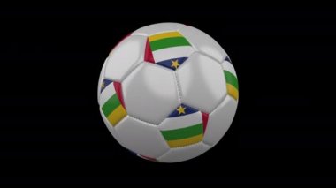 Bayrak orta Afrika Cumhuriyeti döngü 4k alfa ile futbol topu