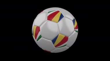 Bayrak Seyşeller döngü 4k alfa ile futbol topu