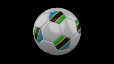 Bayrak Tanzanya döngü 4k alfa ile futbol topu