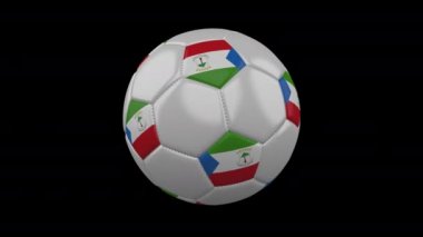 Bayrak Ekvator Ginesi döngü 4k alfa ile futbol topu