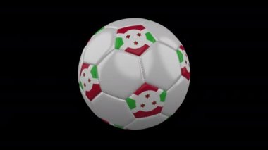Bayrak Burundi döngü 4k alfa ile futbol topu