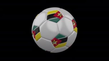Bayrak Mozambik döngü 4k alfa ile Futbol topu