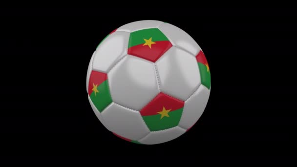 Piłka nożna z flagą Burkina Faso pętli 4K z Alpha — Wideo stockowe
