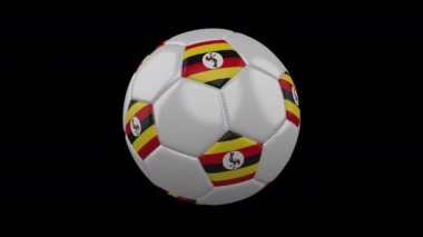 Bayrak Uganda döngü 4k alfa ile futbol topu