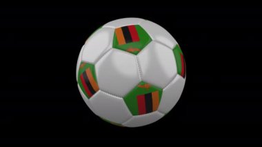 Bayrak Zambiya döngü 4k alfa ile Futbol topu