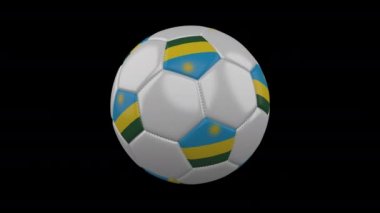 Bayrak Ruanda döngü 4k alfa ile Futbol topu