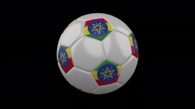 Bayrak Etiyopya döngü 4k alfa ile Futbol topu