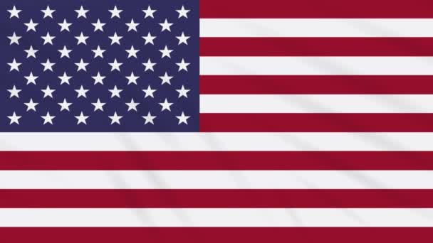 Флаг США размахивая тканью, фоновая петля — стоковое видео