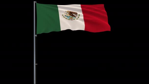 Bandera México sobre fondo transparente, 4k prores 4444 metraje con alpha — Vídeos de Stock