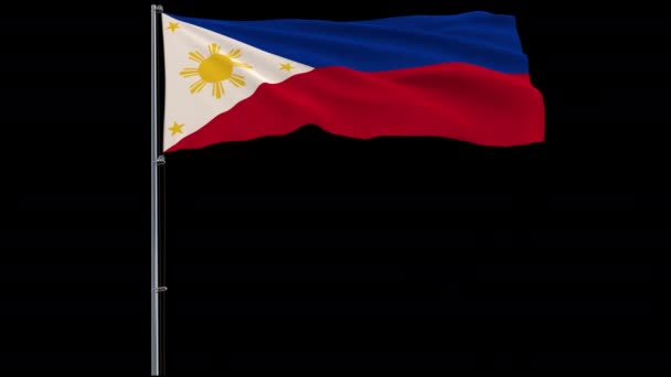 Bandera Filipinas sobre fondo transparente, 4k prores 4444 metraje con alfa — Vídeos de Stock