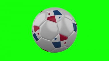 Yeşil renk anahtarı üzerinde Panama bayrağı ile Futbol topu, döngü