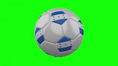 Yeşil renk anahtarı, döngü üzerinde Honduras bayrağı ile Futbol topu