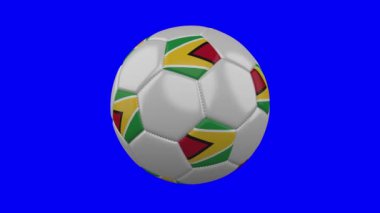 Mavi renk anahtarı guyana bayrağı ile Futbol topu, döngü