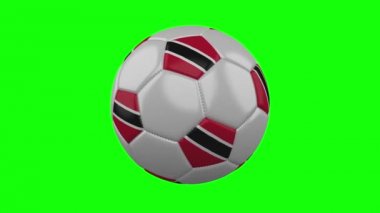 Yeşil renk anahtarı üzerinde Trinidad ve Tobago bayrağı ile Futbol topu, döngü