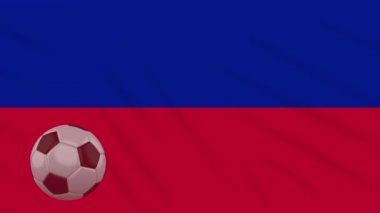 Haiti bayrak sallayarak ve futbol topu döner, döngü
