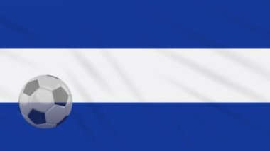 El Salvador bayrak sallayarak ve futbol topu döner, döngü