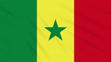Senegal bayrağı sallayarak bez, arka plan döngüsü