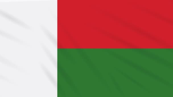 Madagascar vlag zwaaiende doek, achtergrond lus — Stockvideo