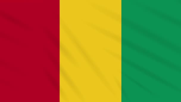 Drapeau Guinée agitant tissu, fond boucle — Video