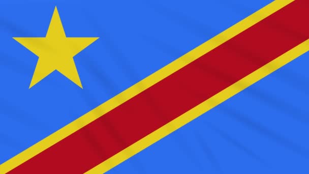 Congo DR bandiera sventola panno, anello di sfondo — Video Stock