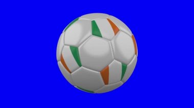 Cote divoire ile Futbol topu - Mavi renk anahtarı, döngü Üzerinde Fildişi Sahili bayrağı