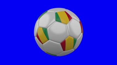 Mavi renk anahtar arka plan üzerinde Gine bayrağı ile Futbol topu, döngü