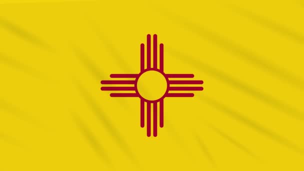 New Mexico vlag flutters in de wind, lus voor de achtergrond — Stockvideo