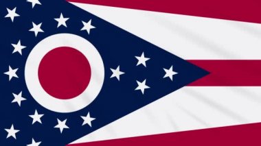 Ohio bayrağı rüzgarda çırpınıyor, arka plan için döngü
