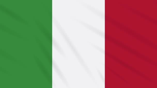 Italien Flagge schwenkenden Stoff Hintergrund, Schlaufe — Stockvideo