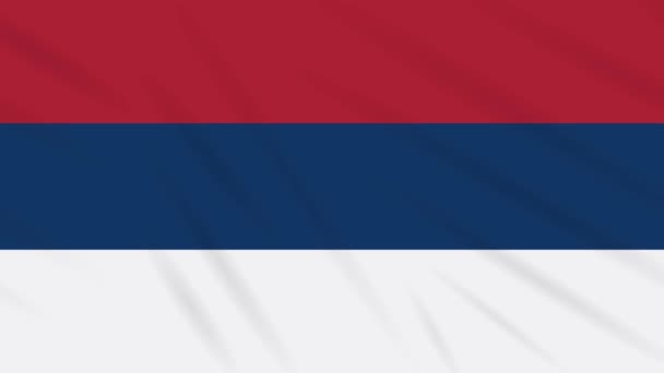 Servië burgerlijke vlag zwaaiende doek achtergrond, lus — Stockvideo