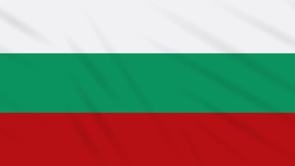 Bandera de Bulgaria ondeando fondo de tela, bucle — Vídeo de stock