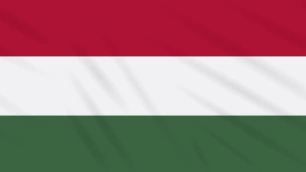 Ουγγαρία σημαία κυματιστό φόντο πανί, βρόχος — Αρχείο Βίντεο