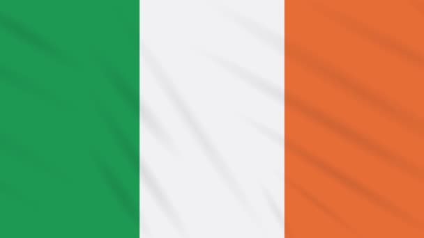 Irlanda bandeira acenando pano fundo, loop — Vídeo de Stock