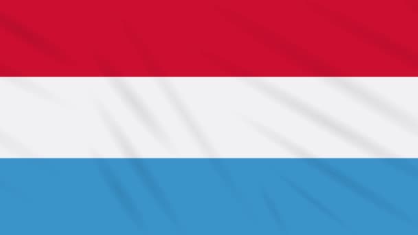 Lüksemburg bayrağı sallayarak bez arka plan, döngü — Stok video