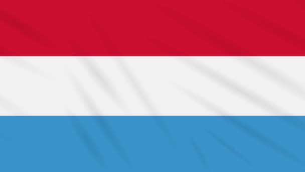 Bandera de Luxemburgo ondeando fondo de tela, bucle — Vídeos de Stock