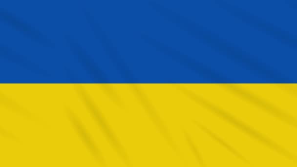 Ukraina flagga viftande trasa bakgrund, loop — Stockvideo